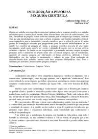 INTRODUÇÃO A PESQUISA CIENTÍFICA
