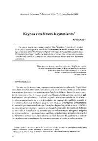 Keynes e os Novos-Keynesianos - João Sicsú