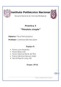 Práctica 3: Estudios sobre un péndulo simple en Física Farmacéutica