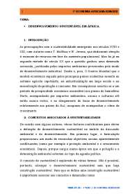 Desenvolvimento Sustentável em África: Conceitos e Perspectivas Económicas