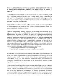 Teorías Sociológicas: Un Análisis de la Estructura Social y el Cambio Social - Prof. Domín