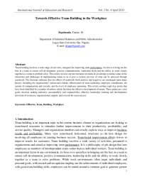 The effectiveness of team building to organization