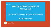 Percorsi di Pedagogia Femminile: Pironi e Rafanelli - Vita Controcorrente