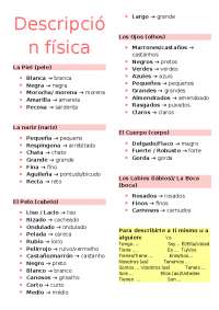 resumoes espanhol (descrição fisica)