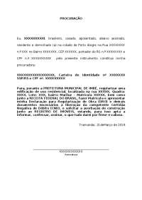 MODELO PROCURAÇÃO GERAL DE ORBA