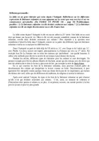 Reflexion Personnelle La Fable Docsity