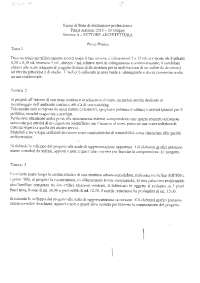 Raccolta Tracce Esame di Stato ARCHITETTO Sezione A Uni Trieste