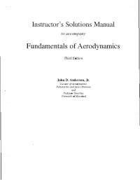 Fundamentals Of Aerodynamics John D. Anderson 3rd Edition Solution Manual