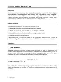 Impulse and Momentum: A Physics Lesson with Exercises