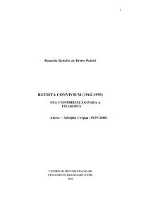 Revista convivium sua contribuição para a filosofia