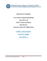 Free download Lab Reports of Object Oriented Programming for university ...