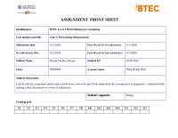 Huynh Tan Huy Hoang - Assignment (Networking)