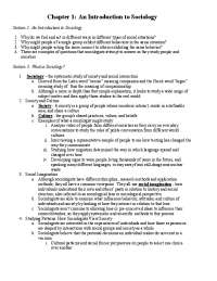 An Introduction to Sociology Chapter Notes | Study notes Sociology ...