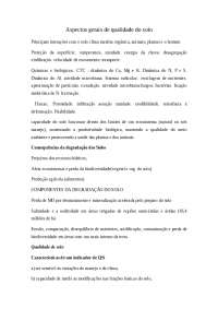 Aspectos Generais da Qualidade do Solo: Interações, Proteção, Consequências e Indicadores