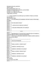 Suma de matrices en fortran