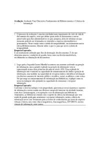 AVALIAÇÃO FINAL DISCURSIVA FUNDAMENTOS DA BIBLIOTECONOMIA E Ciências DA INFORMÁTICA