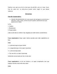 Ejercicios de párrafos enumerativos y secuenciales: ejemplos y pasos a seguir