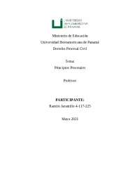 Principios del Derecho Procesal Civil: Igualdad, Obligatoriedad y Debido Proceso - Prof. J