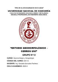 Informe geológico sobre los CERROS ARRASTRE - UNI