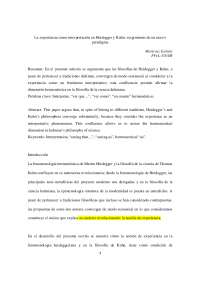 La Interpretación Hermenéutica: 'Ver Qué' y 'Ver Como' en Hanson y Kant