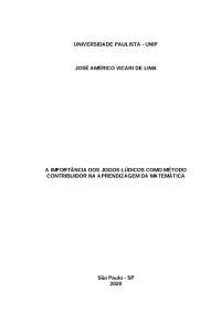 RE: TCC Uso dos jogos como facilitador para aprendizagem de matemática