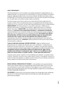 la performance e la sua evoluzione