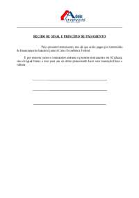 Recibo de princípio de pagamento