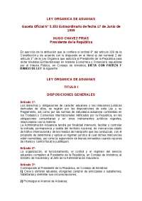 Ley Organica de Aduanas
