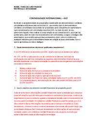 Exercícios de Contabilidade Internacional: Lei S.A. e Demonstrações Consolidadas