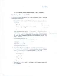 Prova sobre a programação em P e execução de sentenças em C e Java