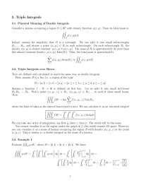 Triple Integrals - Lecture Notes - Docsity