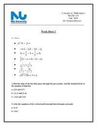 Mathematics concepts course - Docsity