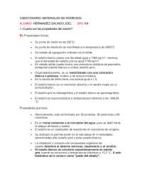 Cuestionario metales no ferrosos
