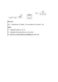 Cálculo de tração por compressão diametral