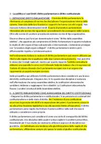 Riassunto - Corso di Diritto Parlamentare - Gianniti Lupo