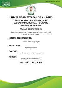 Relaciones economicas y comerciales de Ecuador con Estados Unidos, China y Unión Sovietica