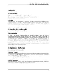 Introdução ao Delphi: Ambiente de Desenvolvimento para MS Windows