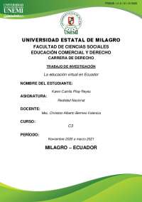 La educación virtual en Ecuador