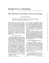The Role and Establishment of Nutrition Consultants in Private Practice