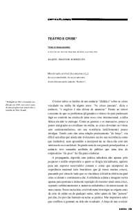 Teatro e crise. Sobre a tese de Szondi e o teatro moderno.