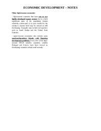 Notes on Economic Development: High-Income Countries with Development Challenges