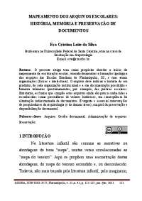 MAPEAMENTO DOS ARQUIVOS ESCOLARES: HISTÓRIA, MEMÓRIA E PR