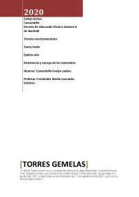 Torres gemelas-Resistencia y ensayo de los materiales