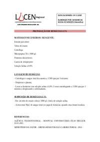 PROTOCOLO OPERACIONAL DE PREPARAÇÃO DE HEMACIAS
