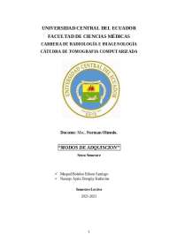 MODOS DE ADQUISCION EN TOMOGRAFIA COMPUTALIZADA