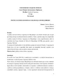 Política Externa de defesa e Segurança em Moçambique