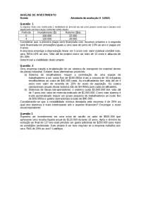 Exercício análise investimentos