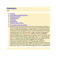 Ozonolysis: A Comprehensive Study of the Reaction Mechanism and Applications