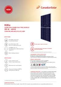 Datasheet Placa solar - Canadian