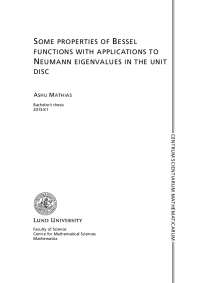 Some Properties of Bessel Functions with Applications to Neumann Eigenvalues in the Unit Disc